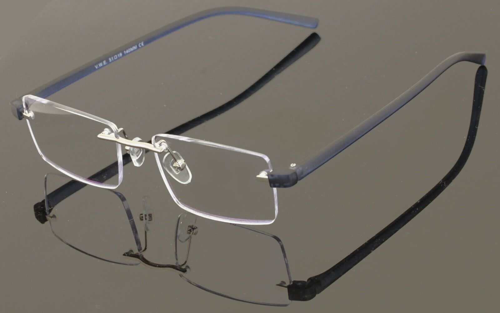 Oarton Rectangular Reader lightweight rimless rectangle reading glasses with anti blue clear len ...