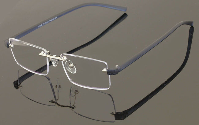 lightweight rimless rectangle reading glasses with anti blue clear lens Reader