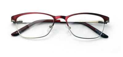 Women Stainless Steel Metal  Non-prescription Eye Glasses Frame Clear Lens Half - Vision World
