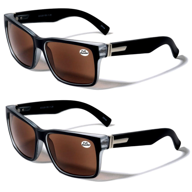 2 Pairs Men Reading Sunglasses - Full Lens Tinted Reader Glasses For L –  Vision World