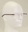 3 Pairs Lightweight Rimless Reading Glasses Metal with Flexi Temple Anti Blue UV