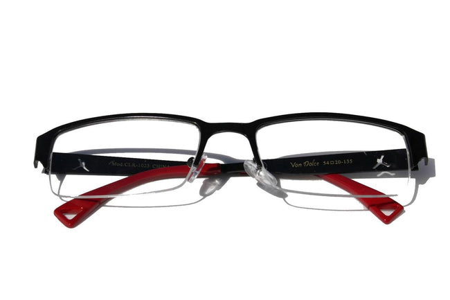Jordan RECTANGLE SLIM SMART LOOKING GLASSES Fashion Eyewear Half Rimless
