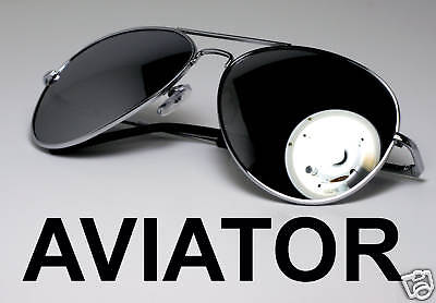 New Men Silver Mirror Aviator Sunglasses Spring Hinge