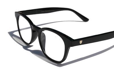 Khan Round Keyhole Reading Glasses Reader +2.75 Sexy Gloss black frame 140mm - Vision World