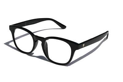 Khan Round Keyhole Reading Glasses Reader +1.75 Sexy Gloss black frame 140mm - Vision World