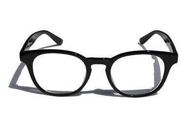 Khan Round Keyhole Reading Glasses Reader +1.25 Cool Sexy Gloss black frame