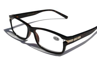 Khan Rectunglar Plastic Reading Glasses Reader +3.25 Tortoise gold frame smart - Vision World